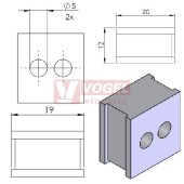 QT 2/5 průchodková vložka 2x pr.5mm, šedá (42570)