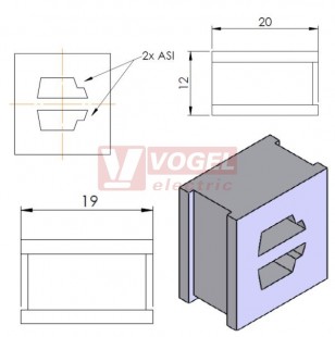 QT ASI II průchodková vložka 2x ASI kabel, šedá (42574)