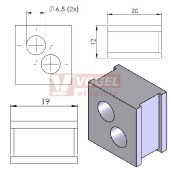 QT 2/6,5 průchodková vložka 2x pr.6,5mm, šedá (42576)