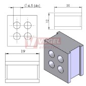 QT 4/4,5 průchodková vložka 4x pr.4,5mm, šedá (42583)