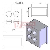 QT 4/6 průchodková vložka 4x pr.6mm, šedá (42586)