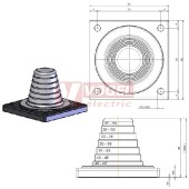 KEL-JUMBO flex 27-48 pyramidová průchodka, šedá, IP54, výřez 88x88mm, rozsah průměru kabelů 27-48mm (42614)