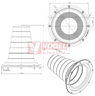 KEL-ULTRA flex 2, pyramidová průchodka, šedá, IP66, rozsah 75-115 mm (42631)