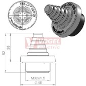 KEL-DPF 32/6-18 pyramidová průchodka s maticí, šedá, IP68, vnější pr. 46mm, výřez pr. M32x1,5mm, rozsah průměrů kabelů 6-18mm (42653)