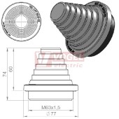 KEL-DPF 63/27-50 pyramidová průchodka s maticí, šedá, IP68, vnější pr.77mm, výřez pr.M63x1,5mm, rozsah průměrů kabelů 27-50mm (42656)