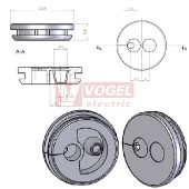 KEL-QTE 20/3 průchodková deska, průměr výřezu 20 mm, tl.plechu1,5-2,5mm, IP54  (43413)