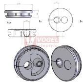 KEL-QTE 20/5 průchodková deska, průměr výřezu 20 mm, tl.plechu1,5-2,5mm, IP54  (43415)