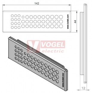 KEL-DP 24/42 B (plech tl. 2,8-4mm) membránová průchodka, šedá, IP64, vnější 142x44mm, výřez 112x36mm, vstup kabelů 12x max.7,2mm/17x max.6,4mm/12x max.5mm/1x max.4,7mm (43521)