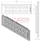 KEL-DP 24/14 B (plech tl. 2,8-4mm) membránová průchodka, šedá, IP64, vnější 142x44mm, výřez 112x36mm, vstup kabelů 14x max.12,1mm (43522)