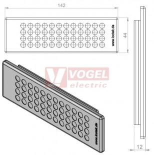 KEL-DP 24/48 B (plech tl. 2,8-4mm) membránová průchodka, šedá, IP64, vnější 142x44mm, výřez 112x36mm, vstup kabelů 48x max. 6,5mm  (43526)