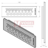 KEL-DP 24/50 B (plech tl. 2,8-4mm) membránová průchodka, šedá, IP64, vnější 142x44mm, výřez 112x36mm, vstup kabelů 33x max.5,3mm/9x max.6,4mm/8x max.8,3mm  (43527)