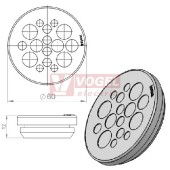 KEL-DP 50/16 A (plech tl. 1,5-2,5mm) kulatá membránová průchodka, šedá, IP65, vnější pr. 60mm, výřez pr.50mm, vstup kabelů 4x max.5,3mm/5x max.6,3mm/3x max.9,5mm/4x max.11,3mm (43550)