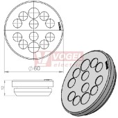 KEL-DP 50/12 A (plech tl. 1,5-2,5mm) kulatá membránová průchodka, šedá, IP65, vnější pr. 60mm, výřez pr.50mm, vstup kabelů 10x max.9,2mm/2x max.11,2mm (43551)