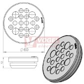 KEL-DP 50/20 A (plech tl. 1,5-2,5mm) kulatá membránová průchodka, šedá, IP65, vnější pr. 60mm, výřez pr.50mm, vstup kabelů 16x max.6,3mm/4x max.9,3mm (43552)