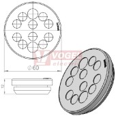 KEL-DP 50/12 B (plech tl. 2,8-4mm) kulatá membránová průchodka, šedá, IP65, vnější pr. 60mm, výřez pr.50mm, vstup kabelů 10x max.9,2mm/2x max.11,2mm  (43562)