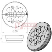 KEL-DP 50/16 B (plech tl. 2,8-4mm) kulatá membránová průchodka, šedá, IP65, vnější pr. 60mm, výřez pr.50mm, vstup kabelů 4x max.5,3mm/5x max.6,3mm/3x max.9,5mm/4x max.11,3mm (43564)