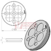 KEL-DP 50/9 B (plech tl. 2,8-4mm) kulatá membránová průchodka, šedá, IP65, vnější pr. 60mm, výřez pr.50mm, vstup kabelů 5x max.7mm/4x max.18mm  (43568)