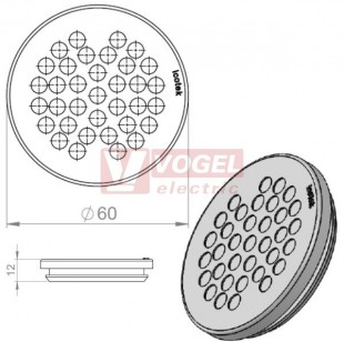 KEL-DP 50/35 B (plech tl. 2,8-4mm) kulatá membránová průchodka, šedá, IP65, vnější pr. 60mm, výřez pr.50mm, vstup kabelů 35x max.5,2mm (43570)