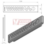 KEL-DP-E 112/21 (plech tl. 1,5-2,5mm) membránová průchodka, šedá, IP64, vnější 128x25mm, výřez 112x18mm, vstup kabelů 16x max.6,5mm/4x max.8,3mm/1x max.12,1mm (43578)