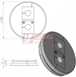 KEL-QTA 50 B průchodková deska do výřezu pr.50mm, 1x3-15mm, tl.plechu 2,8-4mm (43626)