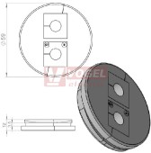 KEL-QTA 50 B průchodková deska do výřezu pr.50mm, 1x3-15mm, tl.plechu 2,8-4mm (43626)