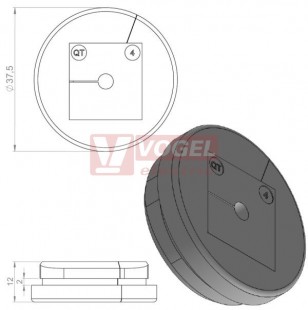 KEL-QTA 32 A průchodková deska do výřezu pr.32mm, 1x3-15mm, tl.plechu 1,5-2,5mm (43632)