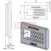 KEL-QTA 10/1 - DP18 A průchodková deska do výřezu 65x36mm,  tl.plechu 1,5-2,5mm (43655)