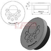 KEL-DPZ 50/10 kulatá membránová průchodka s maticí, šedá, IP68, vnější pr.62mm, výška 8mm, výřez závit M50x1,5, vstup kabelů 7x3,2-6,5mm, 2x5-10,2mm, 1x16-22,2mm (43751)