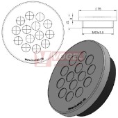 KEL-DPZ 63/14 kulatá membránová průchodka s maticí, šedá, IP68, vnější pr.75mm, výška 8mm, výřez závit M63x1,5, vstup kabelů 14x5-10,2mm (43762)