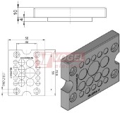 KEL-DPZ B17 membránová průchodka, šedá, IP66, vnější 72,8x58x10mm, výřez 46x46mm, vstupy kabelů 10x3,2-6,5mm, 4x5-10,2mm, 2x7,5-12mm, 1x9-16,2mm (43796)