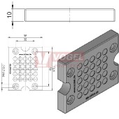 KEL-DPZ B25 membránová průchodka, šedá, IP66, vnější 72,8x58x10mm, výřez 46x46mm, vstupy kabelů 25x3,2-6,5mm (43798)