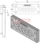 KEL-DPU 24/17 membránová průchodka šedá, IP68, vstupy kabelů 4x3,2-6,3mm, 2x4-7,5mm, 1x5,5-10,5mm, 10x8-12,5mm (43934)