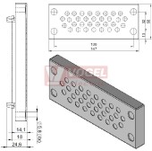 KEL-DPU 24/32 membránová průchodka šedá, IP68, vnější 147x58x14mm, výřez 112x36mm, kapacita 32x3,2-6,3mm (43942)