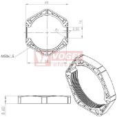 KGM50-SUB-D25 matice s výřezem na konektor, šedá, IP54 (45108)