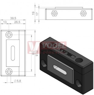 KEL-FL A průchodkový rámeček, černý, IP54, 1x malá ovalná vložka (vložky se objednávají samostatně) (46100)
