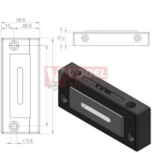 KEL-FL B průchodkový rámeček, černý, IP54, 1x střední ovalná vložka (vložky se objednávají samostatně) (46105)