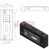 KEL-FL C průchodkový rámeček, černý, IP54, 1x malá kulatá a 1x malá oválná vložka (vložky se objednávají samostatně) (46110)