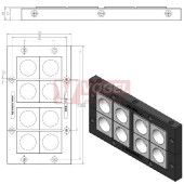 KEL 183/8 průchodkový rámeček s nerez šrouby V2A, černý, IP54, 8x střední vložka (vložky se objednávají samostatně) (47240.200)
