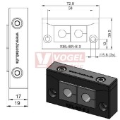 KEL-ER-E2  průchodkový rámeček, černý, IP66, vnější rozměr 72,8x39,5mm, 2x malá vložka (vložky se objednávají samostatně) (48249)