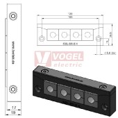 KEL-ER-E4  průchodkový rámeček, černý, IP66, vnější rozměr 120x39,5mm, 4x malá vložka (vložky se objednávají samostatně) (48259)