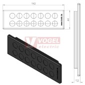 KEL-DP 24/14 A (plech tl. 1,5-2,5mm) membránová průchodka, černá, IP64, vnější 142x44mm, výřez 112x36mm, vstup kabelů 14x max.12,1mm (50512)