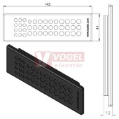 KEL-DP 24/42 B (plech tl. 2,8-4mm) membránová průchodka, černá, IP64, vnější 142x44mm, výřez 112x36mm, vstup kabelů 12x max.7,2mm/17x max.6,4mm/12x max.5mm/1x max.4,7mm (50521)