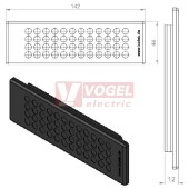 KEL-DP 24/48 B (plech tl. 2,8-4mm) membránová průchodka, černá, IP64, vnější 142x44mm, výřez 112x36mm, vstup kabelů 48x max. 6,5mm (50526)