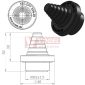 KEL-DPF 32/6-18 pyramidová průchodka s maticí, černá, IP68, vnější pr. 46mm, výřez pr. M32x1,5mm, rozsah průměrů kabelů 6-18mm (50653)