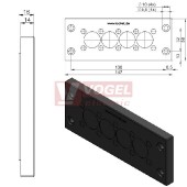 KEL-DPZ 24/14 membránová průchodka, černá, IP66, vnější 147x58x14mm, výřez 112x36mm (50700)