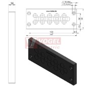 KEL-DPZ 24/15 membránová průchodka, černá, IP66, vnější 147x58x14mm, výřez 112x36mm, 15x7,2-12mm (50720)