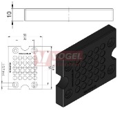 KEL-DPZ B25 membránová průchodka, černá, IP66, vnější 72,8x58x10mm, výřez 46x46mm, vstupy kabelů 25x3,2-6,5mm (50798)