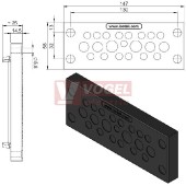 KEL-DPU 24/21 membránová průchodka, černá, IP68, vstupy kabelů 1x3,2-6,3mm,14x4-7,5mm, 4x5,5-10,5mm, 2x8-12,5mm (50930)