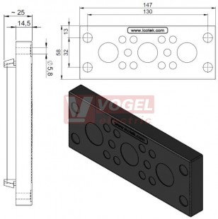 KEL-DPU 24/13 membránová průchodka, černá, IP68, vstupy kabelů  3x16-20,5mm (50940)