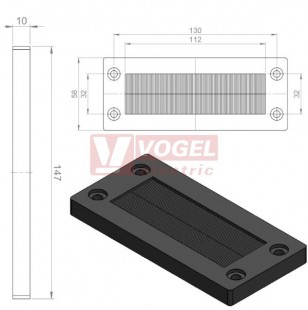 KEL-BES 24 kartáčová kabelová průchodka, černá, výřez 36x112mm (51515)